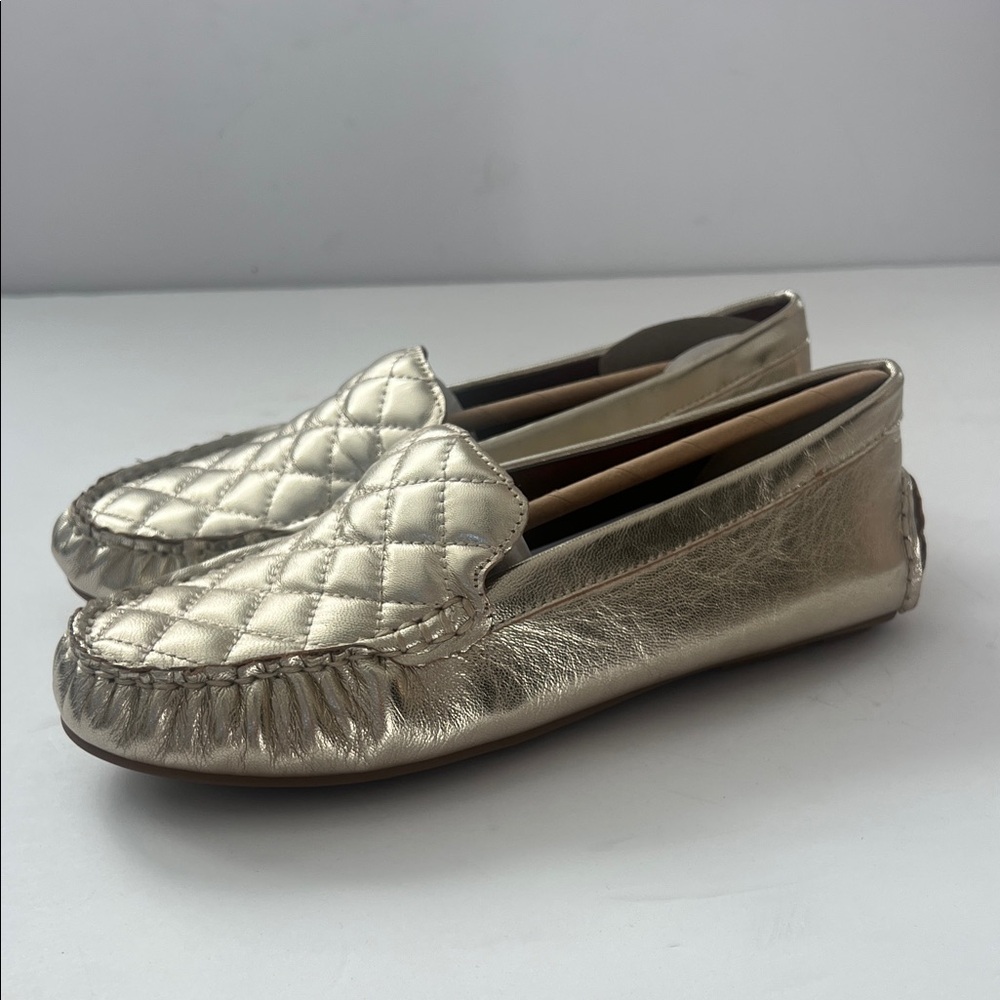 NWOT Aerosoles Chelsy Metallic Gold Driving Loafers — Sz 6.5 ✨
